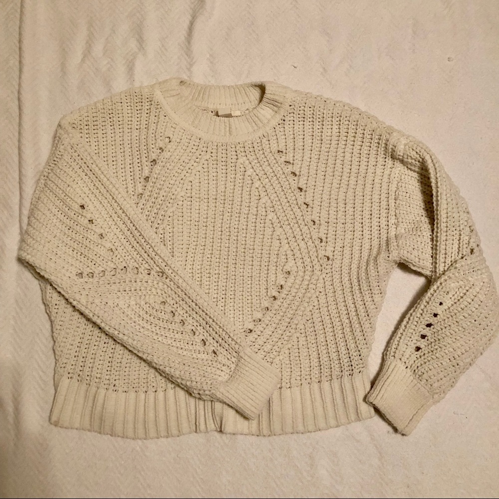 H&M Cream Open Knit Sweater